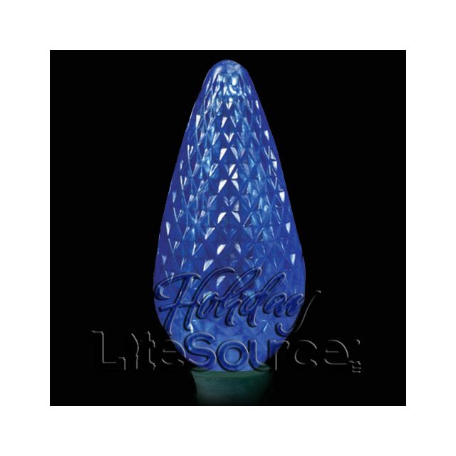 25-Light LED C9 Light Set; Blue Bulbs on Green Wire