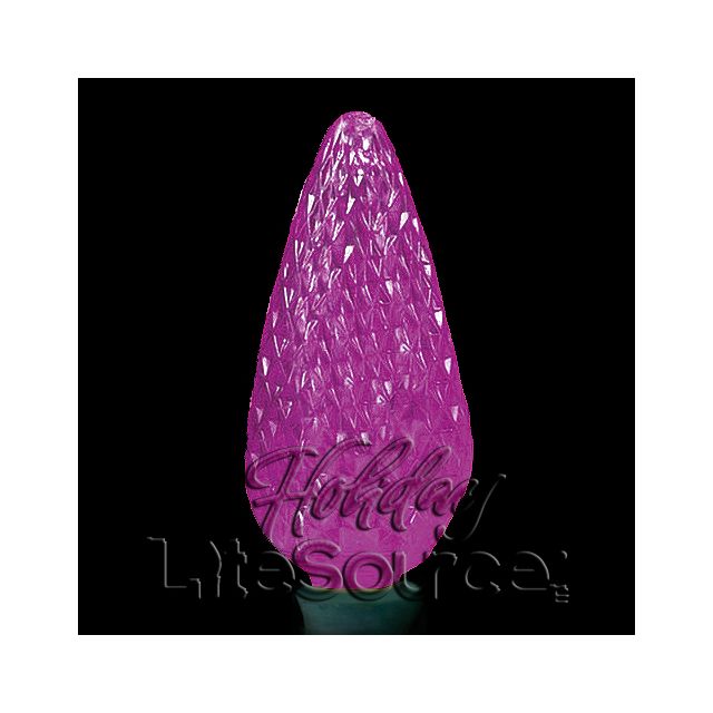 25-Light LED C9 Light Set; Purple Bulbs on Green Wire