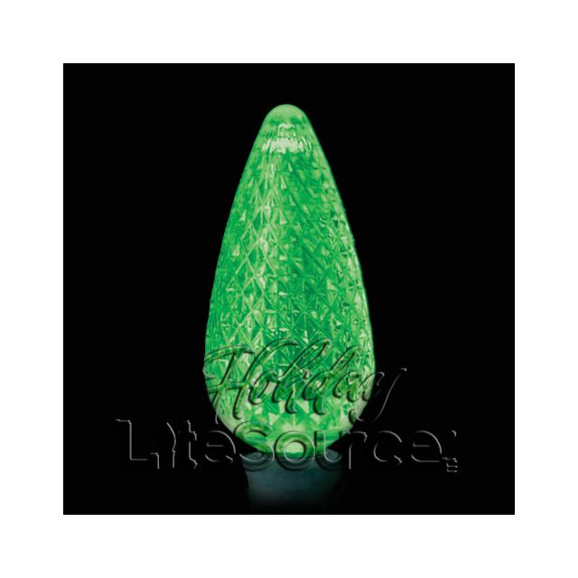25-Light LED C9 Light Set; Green Bulbs on Green Wire