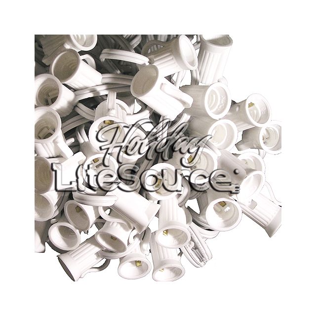 50&#039; C7 Stringer White Wire with 50 Sockets; SPT-1