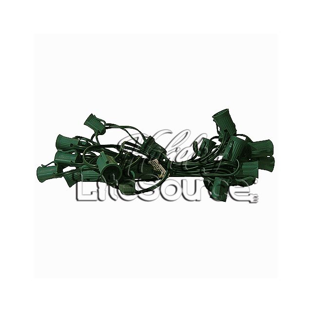 25' C9 Stringer Green Wire with 25 Sockets; SPT-1