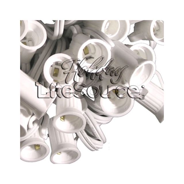 25' C9 Stringer White Wire with 25 Sockets; SPT-1
