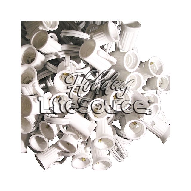 100&#039; C9 Stringer White Wire with 100 Sockets; SPT-1