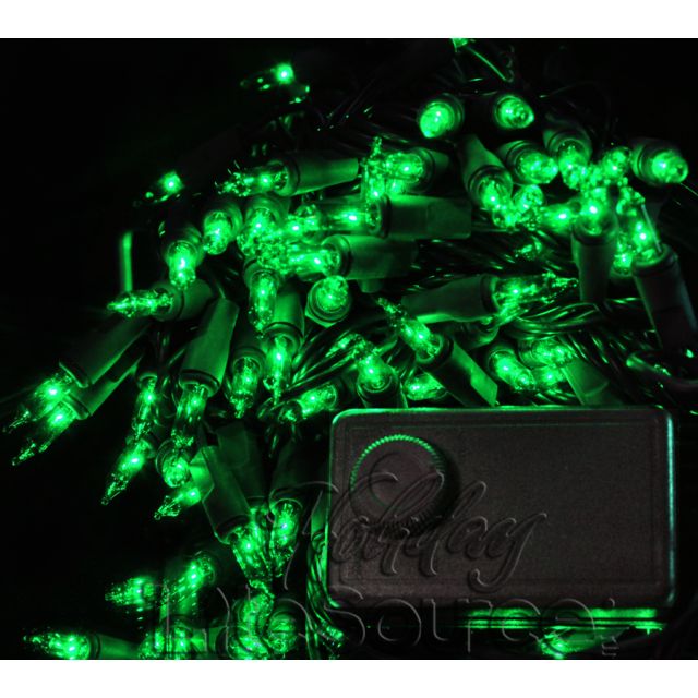 Chasing Green Mini Lights on Green Wire