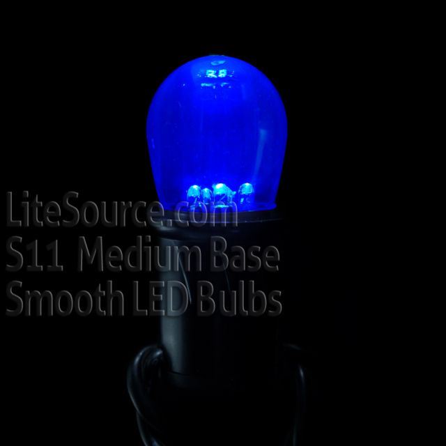 Blue Transparent Marquee Sign LED Retrofit E26 S11 Transparent Bulbs - LiteSource.com
