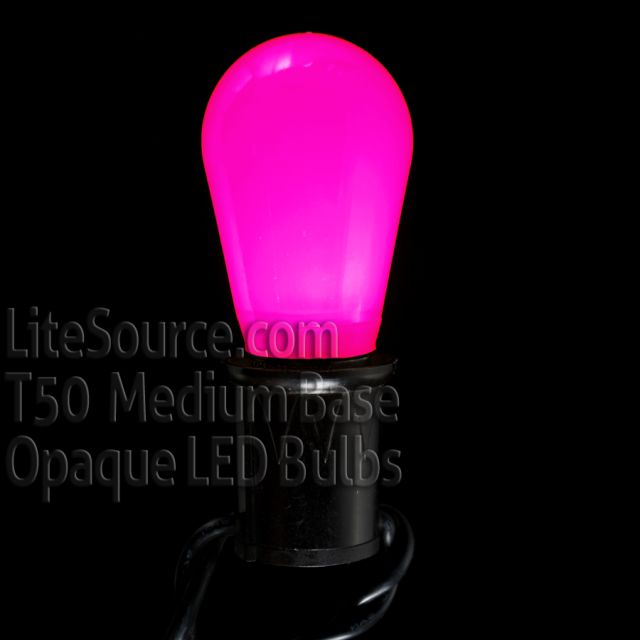 T50 Pink LED Replacement Bulb Opaque Smooth S14/E26 Medium Base Style
