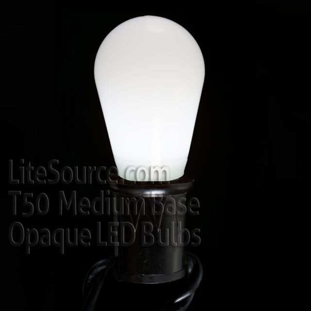 T50 White LED Replacement Bulb Opaque Smooth S14/E26 Medium Base Style
