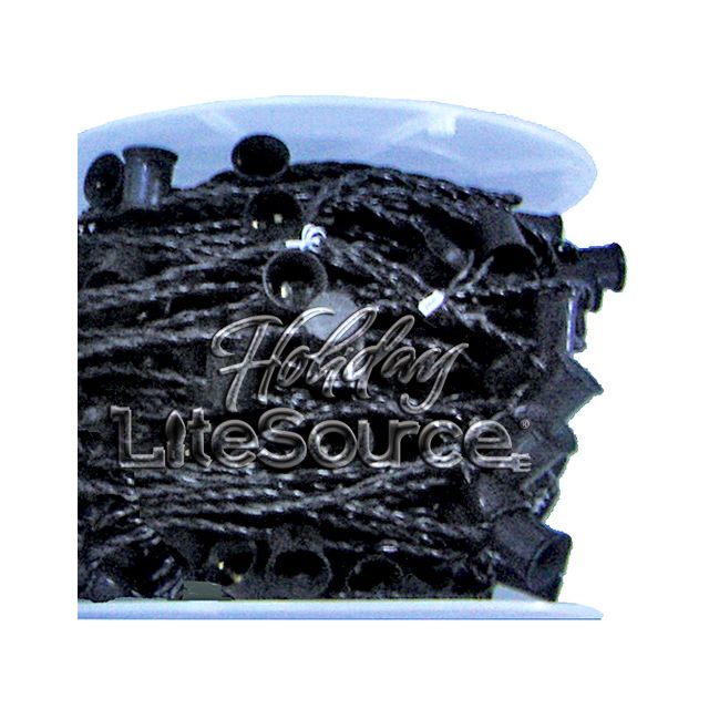 250' Medium Base Socket Bulk Nylon Lightline - Black Wire with 200 Sockets; SPT-1
