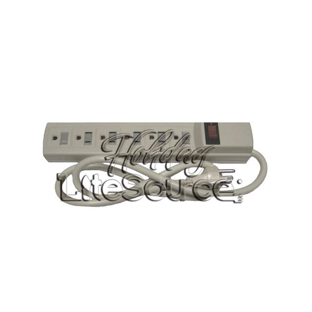 6-Outlet Safety Power Strip, Ivory