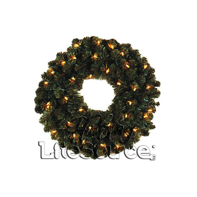 Incandescent 24&quot; Prelit Deluxe Oregon Fir Christmas Wreath 