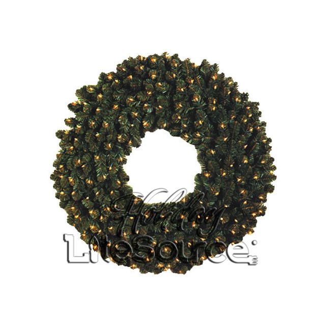 Incandescent 60&quot; Prelit Deluxe Oregon Fir Christmas Wreath