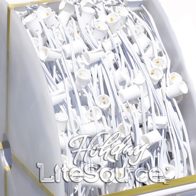 1000&#039; C7 Bulk Light Line Spool - White Wire with 800 Sockets; SPT-1