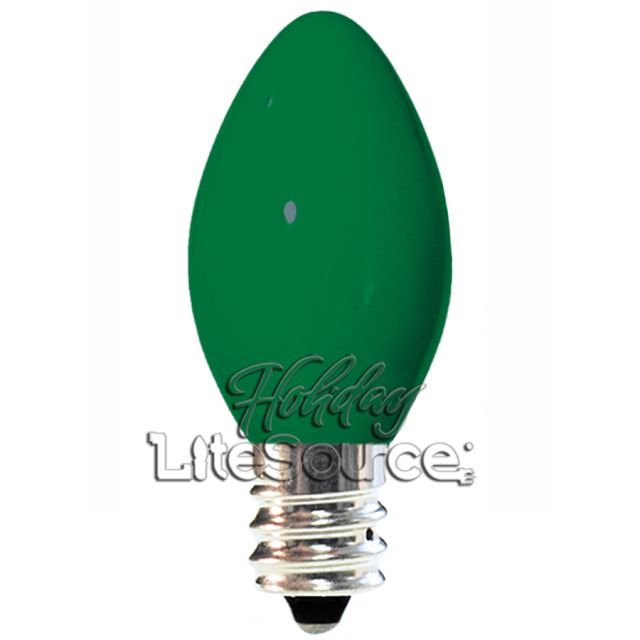 Green Replacement Bulbs  C7 Candelabra Ceramic Style