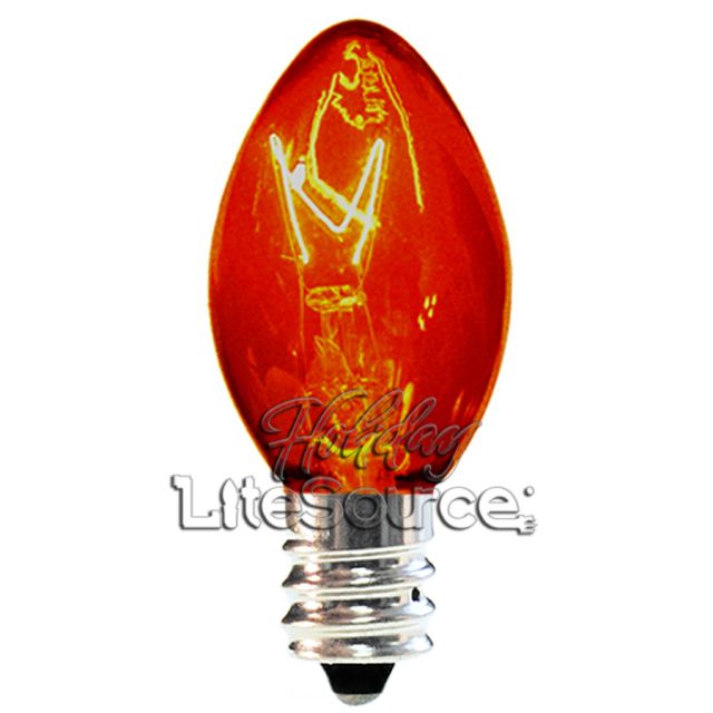 Dark Orange Replacement Bulb C7 Candelabra Triple Dip Style
