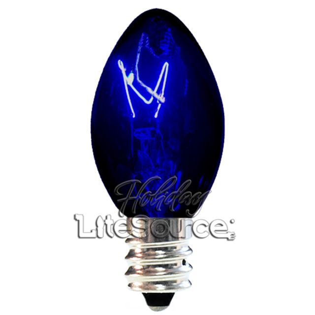 Dark Blue Replacement Bulb C7 Candelabra Triple Dip Style