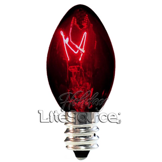 Dark Red Replacement Bulb  C7 Candelabra Triple Dip Style