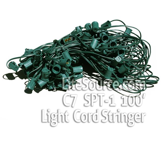 100&#039; C7 Stringer Green Wire with 100 Sockets; SPT-1