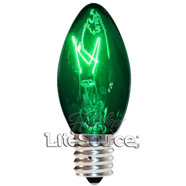 Green Replacement Bulbs C9 7W Intermediate Style