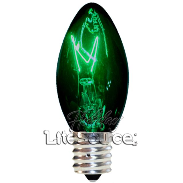Dark Green Replacement Bulb C9 Intermediate Triple Dip Style