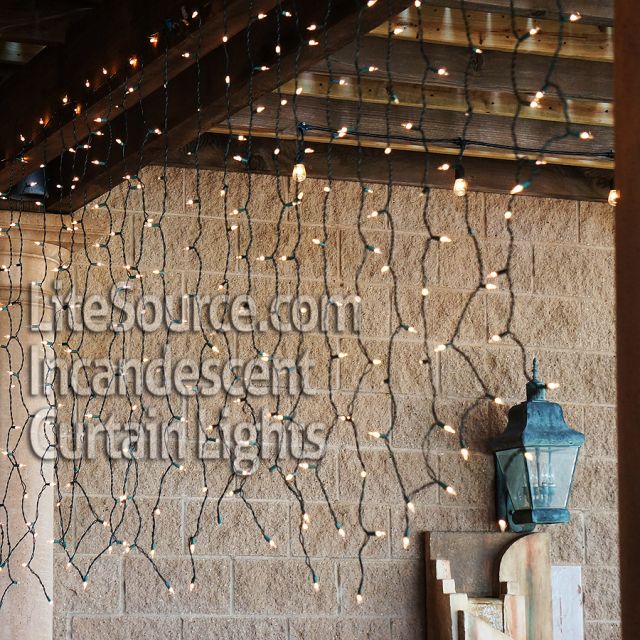 6&#039; Clear Curtain Lights with Green Wire