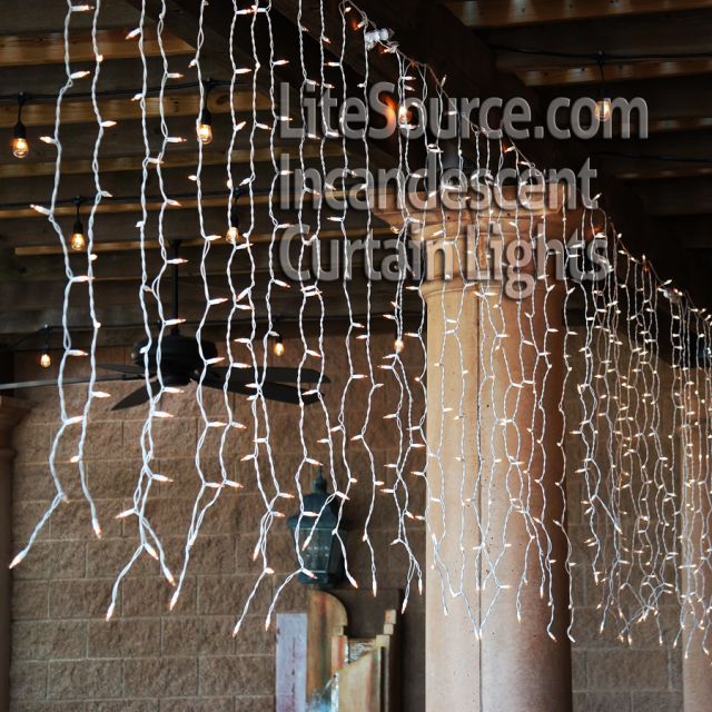 6&#039; Clear Curtain Lights with White Wire