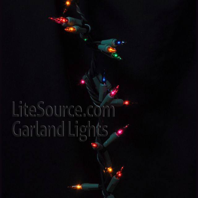 Garland Light Set with 450 Lights; Multi Color Bulbs on Green Wire
