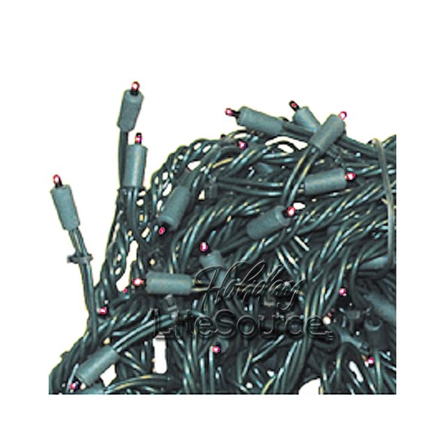 140 Purple Mini Lights on Green Wire