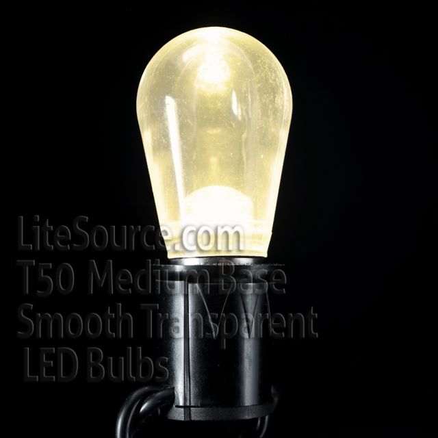 T50 Sun Warm White LED Replacement Bulb Smooth Transparent S14/E26 Medium Base Style