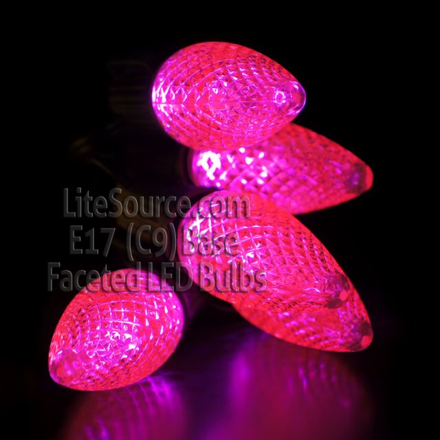 Pink SMD LED Replacement Bulbs C9 Intermediate Base
