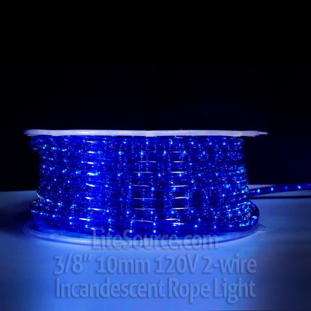 Incandescent Blue Rope Light 3/8 inch 10mm
