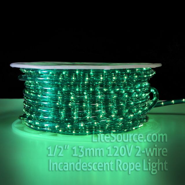 Incandescent Green Rope Light 1/2 inch 13mm