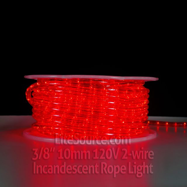Incandescent Red Rope Light 3/8 inch 10mm