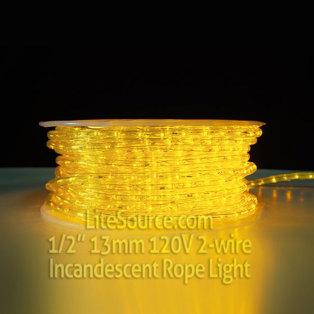 Incandescent Yellow Rope Light 1/2 inch 13mm